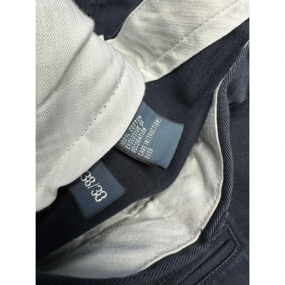 Polo Ralph Lauren Pants Mens 38x30* Blue Ethan Pant Chino Pleated Red Pony Twill